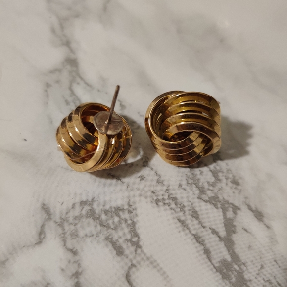 Vintage gold knot earrings - Picture 1 of 3